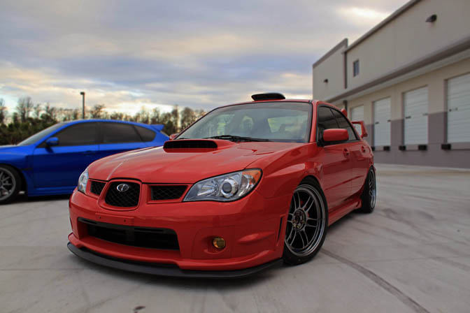 Although this red one isn't an STi but was born as a regular WRX